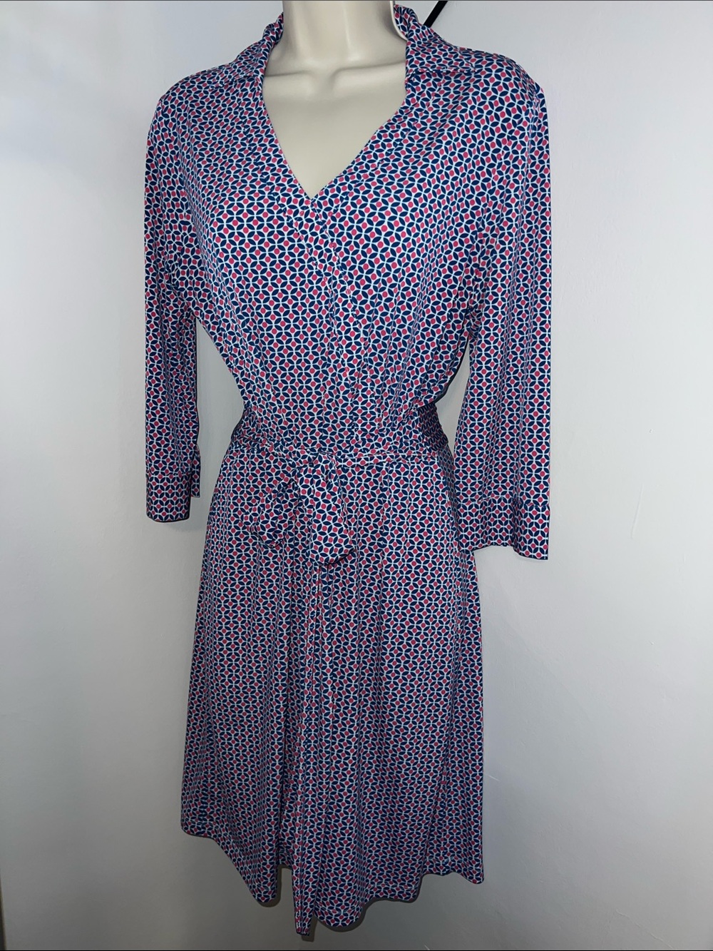 Lark & Ro Jersey Wrap Dress Womens Medium 3/4 Sleeve Work Casual